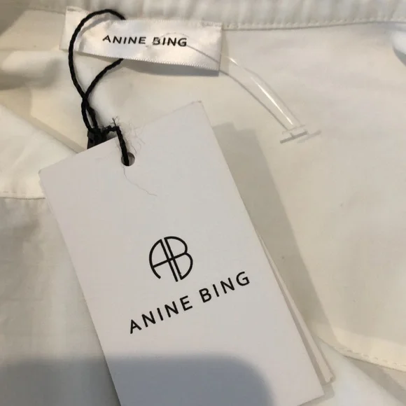 Anine Bing Victoria Pleated Cotton-poplin Blouse NWT Large - Picture 7 of 10